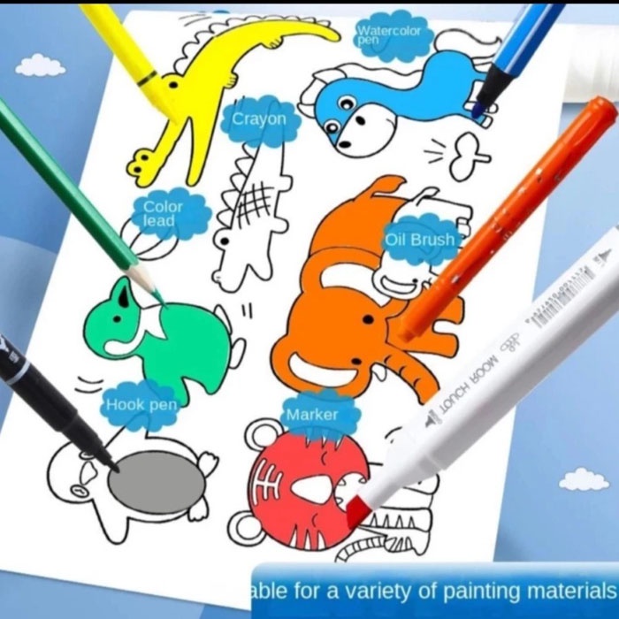 

Kertas Mewarnai 3Mx30cm Doodling Picture Roll Poster