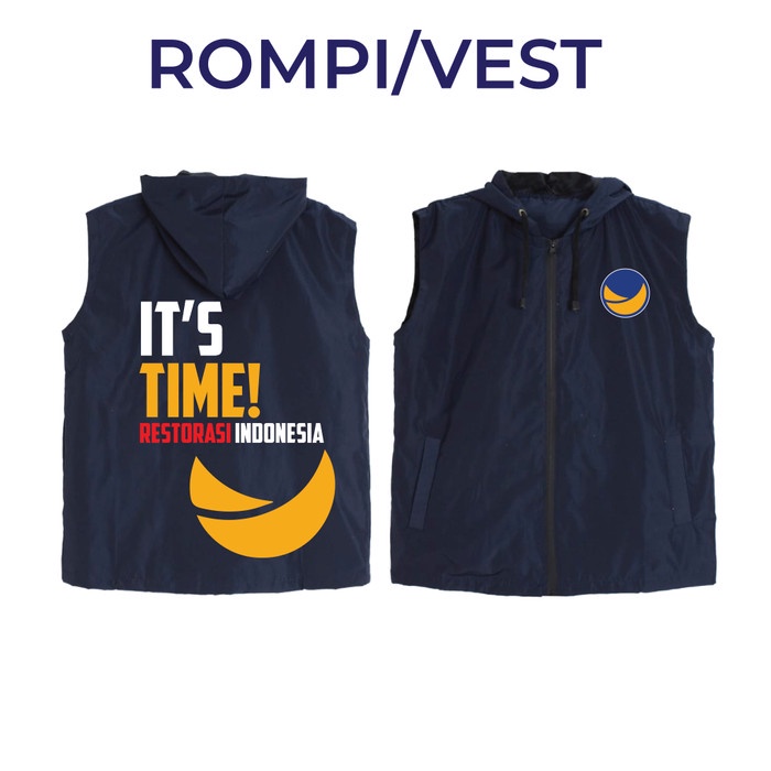 Kaos Rompi Hoodie Coach Pria Partai Nasdem Indonesia - Rompi Nasdem
