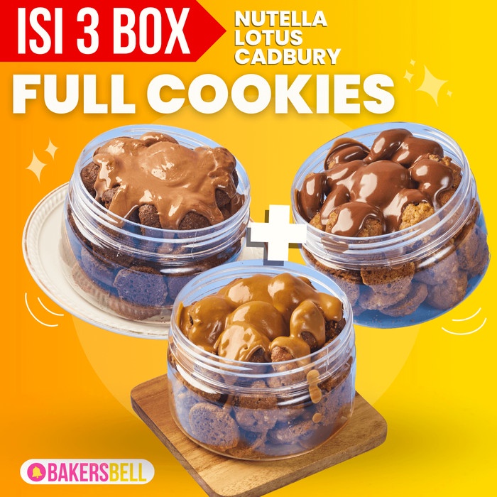 

(PAKETAN ISI 3) ChocBox Full Cookies Nutella + Lotus Biscoff + Cadbury
