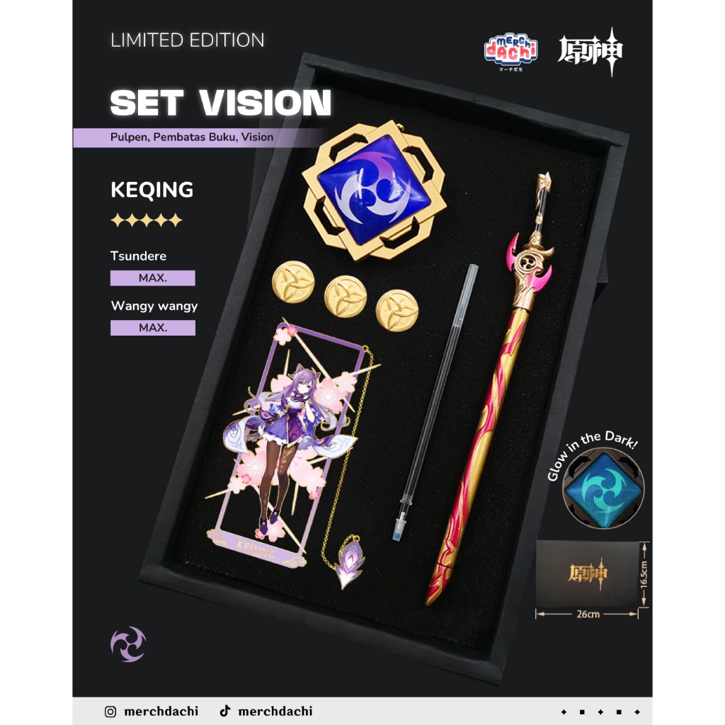 

Set Vision Pulpen Pembatas Buku Keqing Back to School