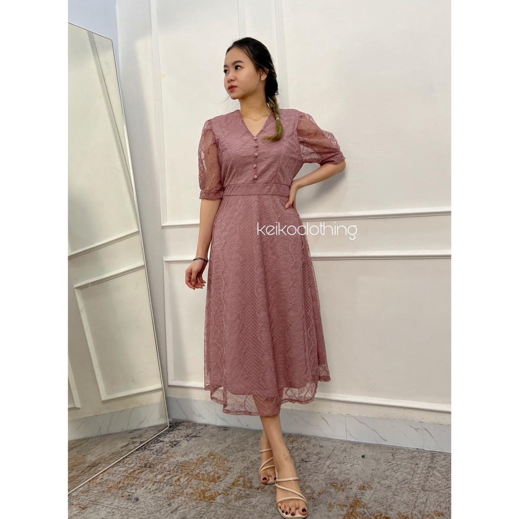 KEIKOCLOTHING - Marion Lace Dress - Gaun Wanita Brukat