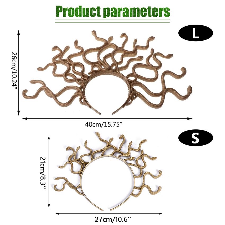 RB22 Bando Kepala Ular Medusa Bando Ratu Ular Halloween Party Kostum cosplay Ular Medusa