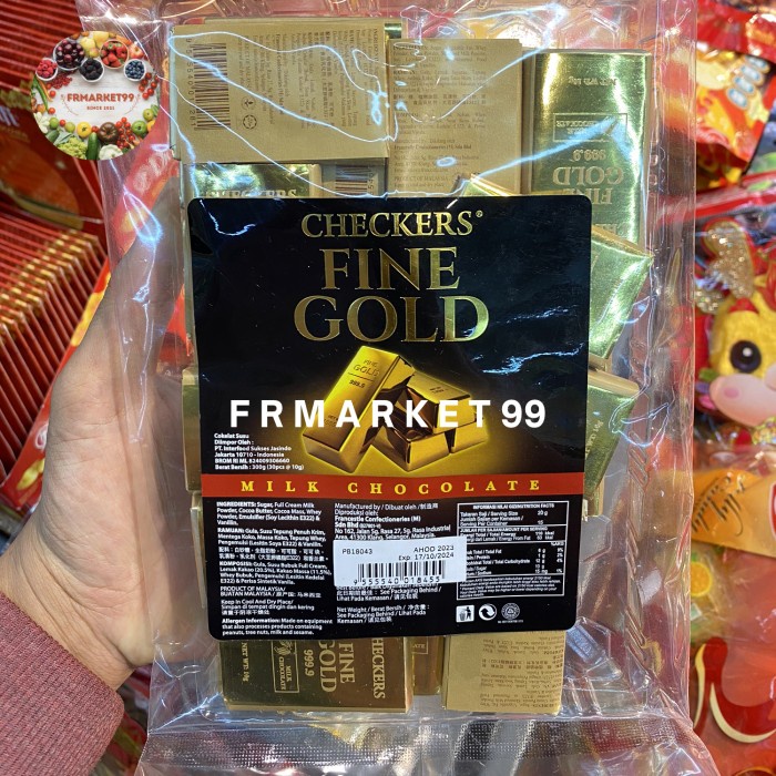 

Checkers Fine Gold Milk Chocolate / Coklat Susu Berbentuk Emas Batang