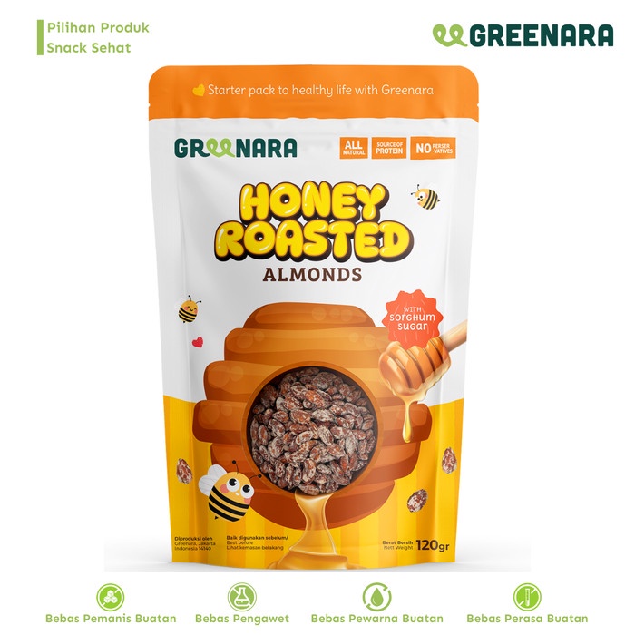 

[KUALITAS PREMIUM] Honey Roasted Almonds 120gr / Kacang Almond Madu Terjangkau