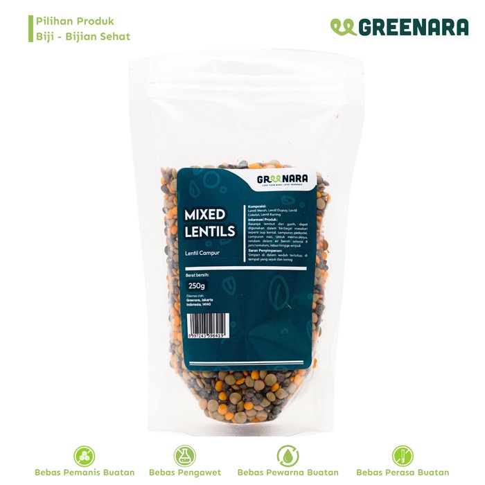 

[KUALITAS TERBAIK] Lentil Campur 250gr / Lentil Mixed Termuarah