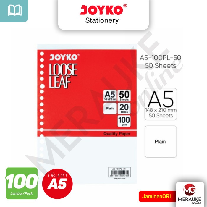 

JOYKO Loose Leaf Polos Ukuran A5 Isi 50 Lembar A5-100PL-50