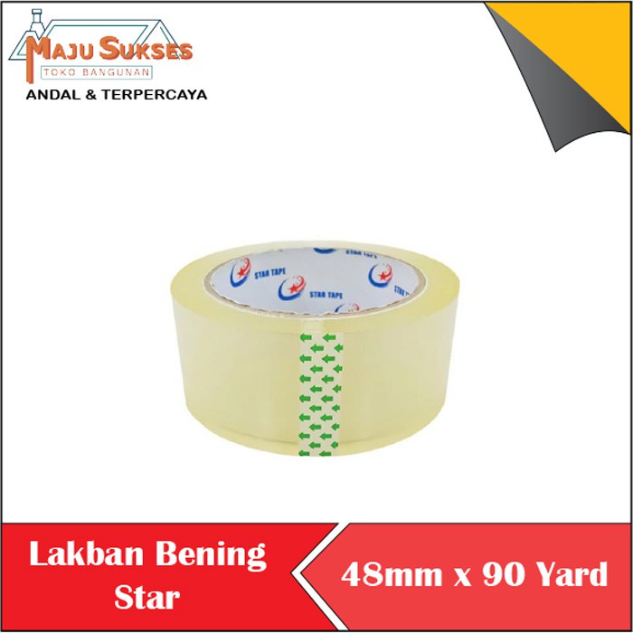 

LAKBAN SOLASI BENING SEAL TAPE STAR TAPE/I-NOKI 48 MM X 90 YARD TEBAL KUAT LENGKET