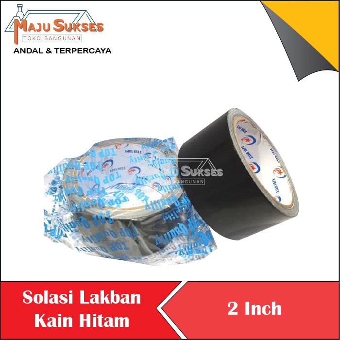 

Solasi Lakban kain hitam merk STAR/I-NOKI 2" 45MMX5METER