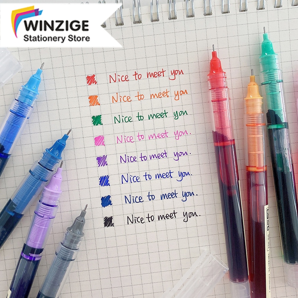 

Winzige Set 8 Pulpen warna warni aesthetic vintage retro color gel pen 0.5mm pena pulpen