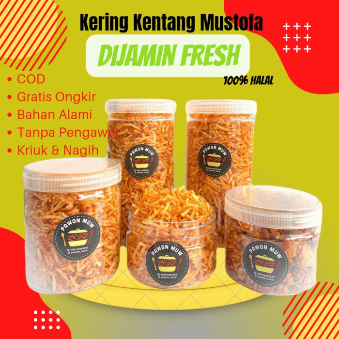 

[SUKSES] keripik kering kentang mustofa toples pedas manis, 600ml