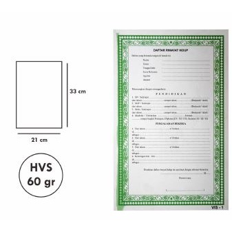 

Daftar Riwayat Hidup Vis-1 isi 100 Lembar