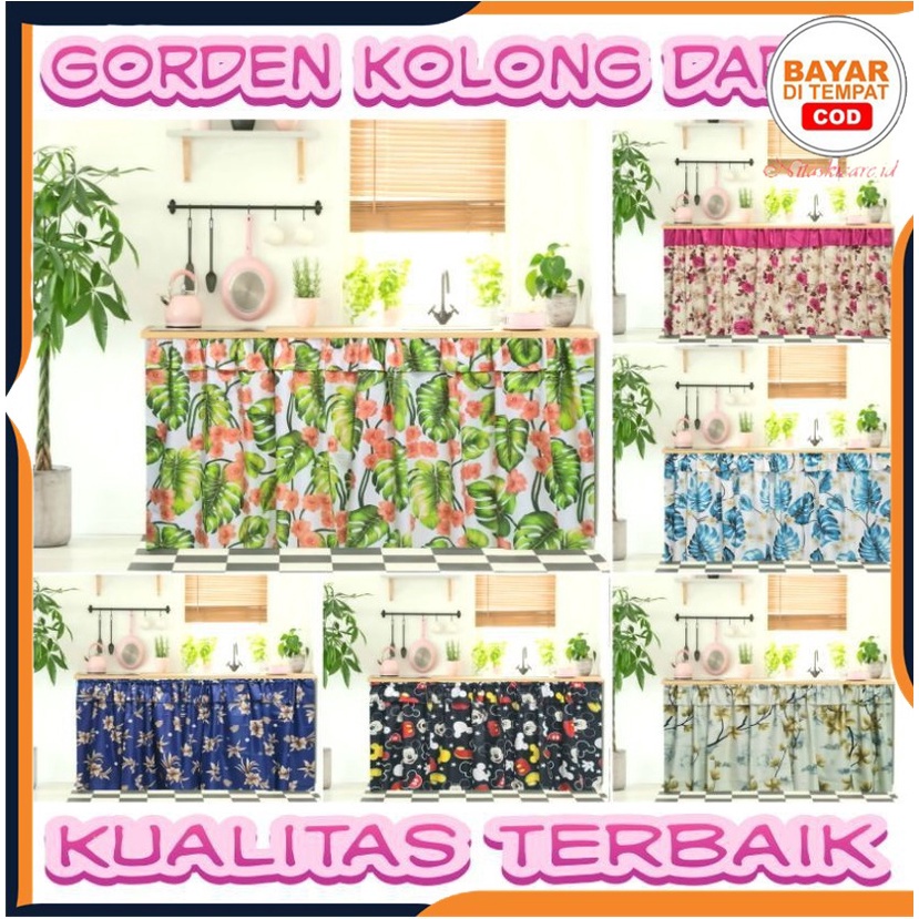 [COD] Gorden Kolong Dapur Tirai Penutup Bawah Tempat Masak Dapur