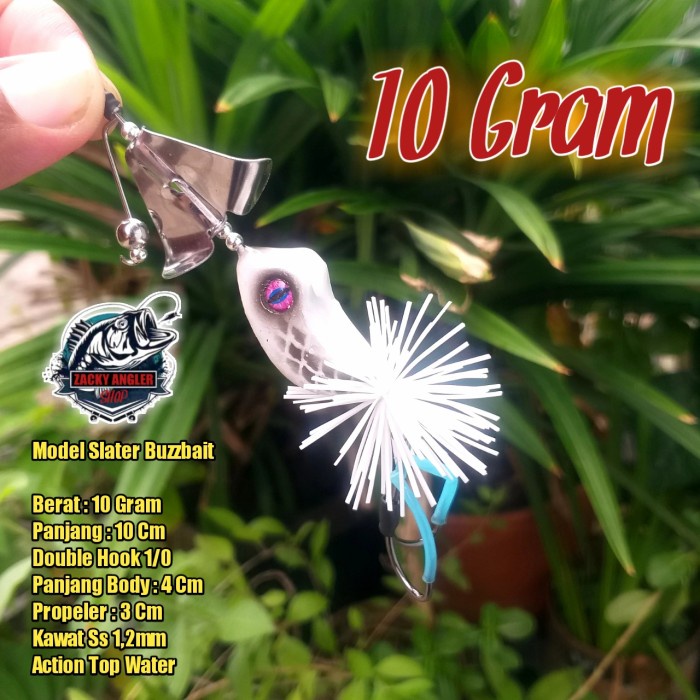 SLATER BUZZBAIT PROPELER UMPAN CASTING GABUS TOMAN - Putih