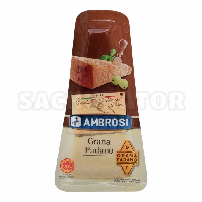 

Ambrosi Grana Padano Cheese 200 gr (Keju Parmesan Import Italia Italian)