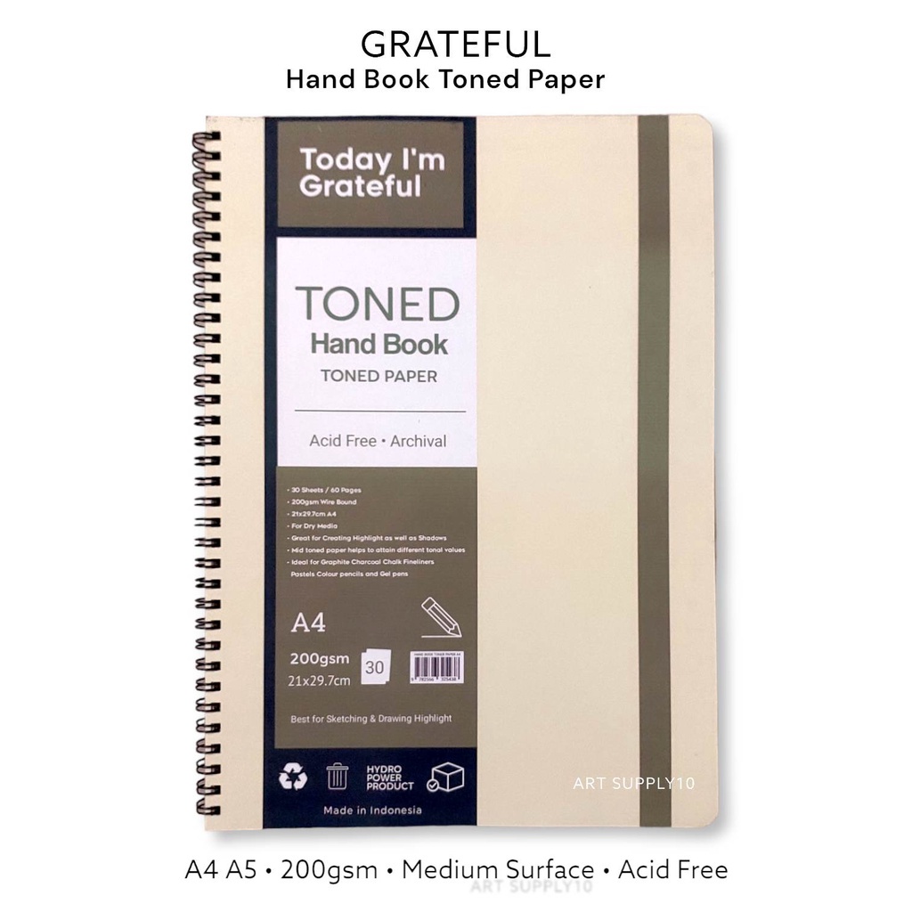 

Toned Paper Hand Book Grateful A4 A5 200gsm