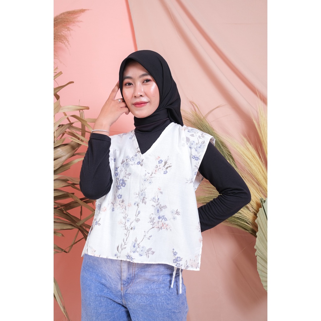Vest Rompi Motif | Outer Wanita Kekinian Cocok Untuk Sehari-hari Kondangan Hijabers Korean Style