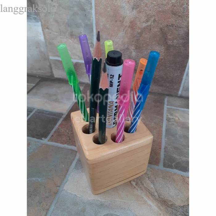 

Tempat Pensil Kayu 9 lubang murah