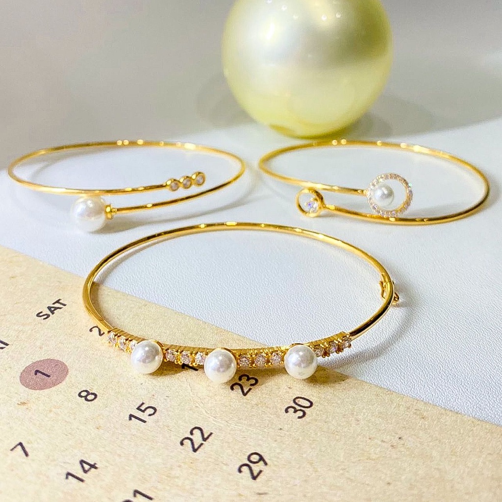 Gelang oval anak dan dewasa emas asli kadar 700 70 16k pearl like mutiara tangan bulat selisih perma