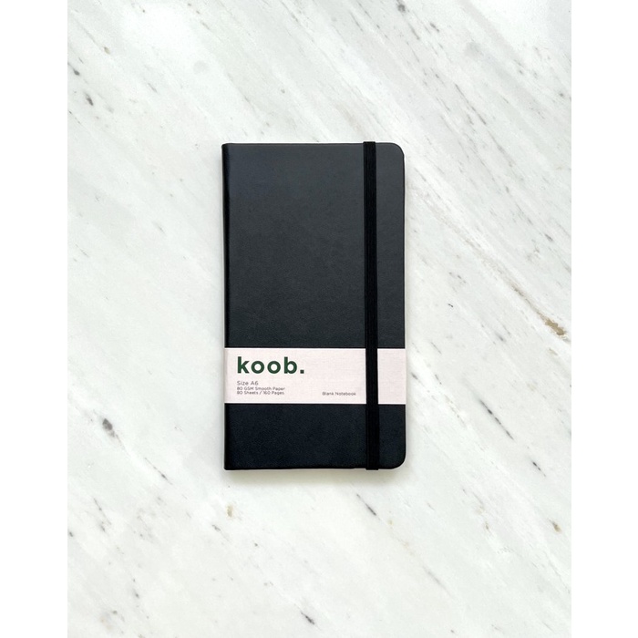 A601 Koob. Notebook A6+ Buku Tulis Polos / Plain Agenda Jurnal Diary - Hitam