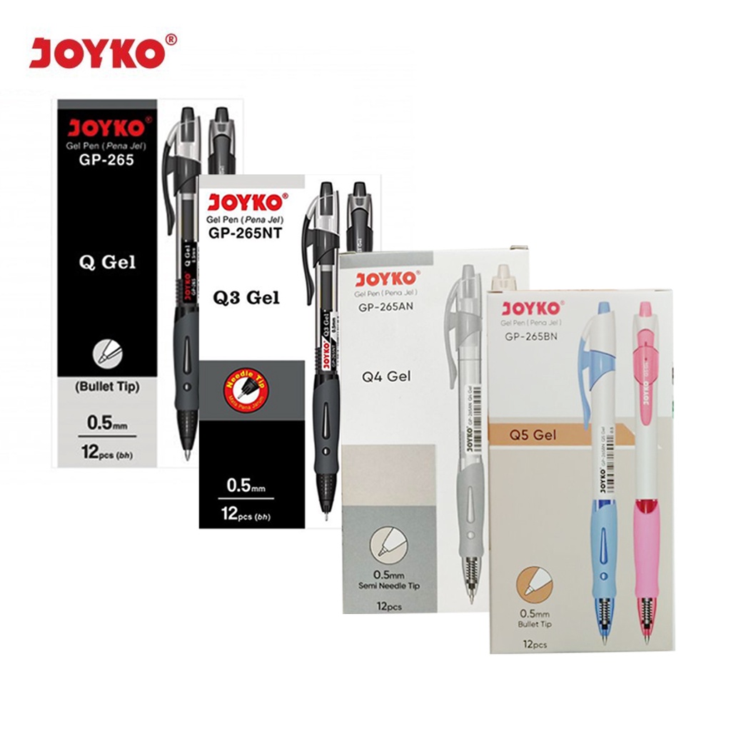 

JOYKO PULPEN JEL [12 PCS] | BALLPOINT BAL PEN PENA POLPEN HITAM Q GEL GP-265 Q3 GEL GP-265NT Q4 GEL GP-265AN Q5 GEL GP-265BN
