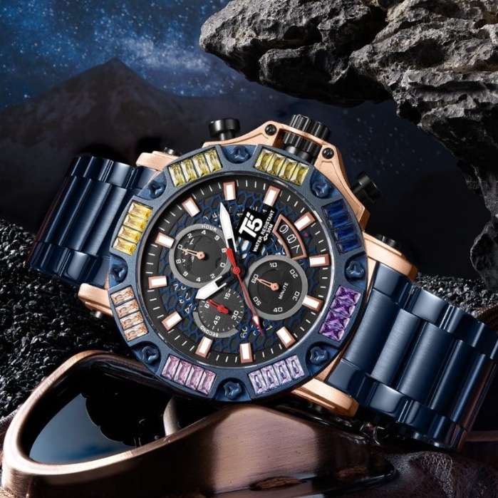 JAM TANGAN ANALOG CHRONOGRAPH T5 H 3884 ORIGINAL WATER RESISTANT