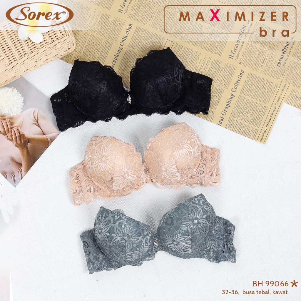Bra BH Kawat busa tebal Renda 99066 Sorex Push up