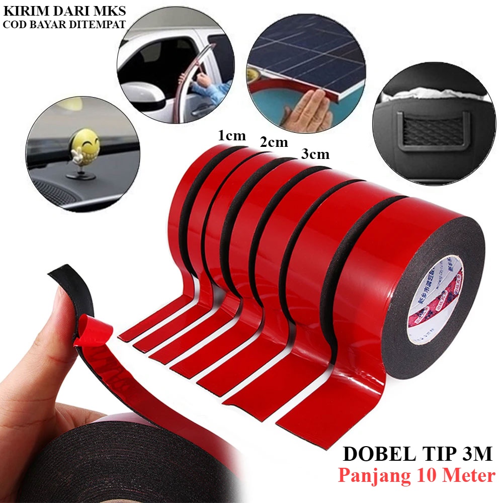 

TSU COD - Panjang 10 Meter - DOBEL TIP Foam DOBELTIP PEREKAT Lakban TaffPACK - Double Tape ANTI AIR Serbaguna Tempel Dinding Kayu Besi Plastik Allmunium