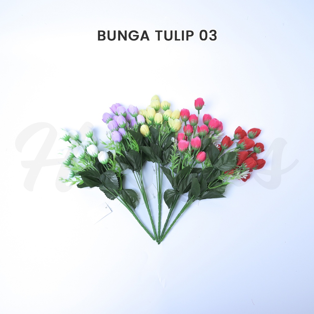 (HASANS FLORIST)Bunga Tulip Latex Premium / Bunga Tulip Artificial / Bunga Tulip Palsu Plastik / Bun