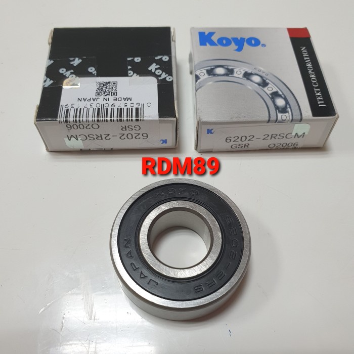 BEARING 6202 2RS KOYO TUTUP KARET DIMENSI 15X35X11MM 6202 2RS KOYO