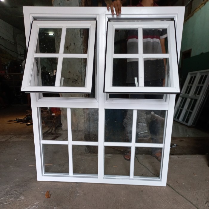 Jendela ornamen Alumunium 120X120  | Kusen Alumunium | Bovenli Alumunium (Alumunium window)