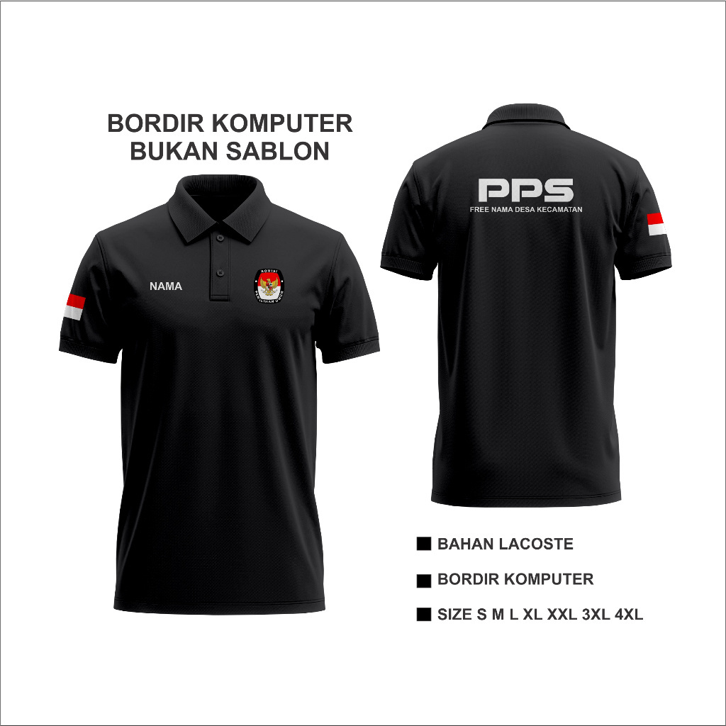 Kaos Polo Bordir Baju PPS Bordir kaos pps bordir Polo PPS Bordir / Kemeja PPS bordir Wangki Bordir M