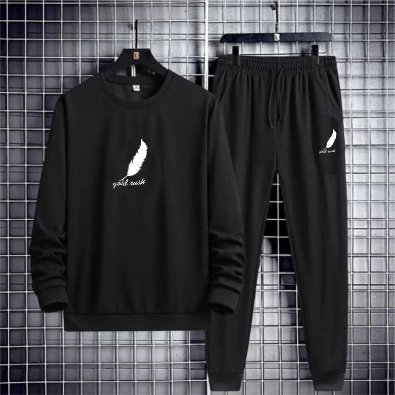 Baju Sweater Setelan Pria GOLD RUSH TENGAH/ Setelan Celana Joger Viral / Set Sweater Pria Dewasa / K