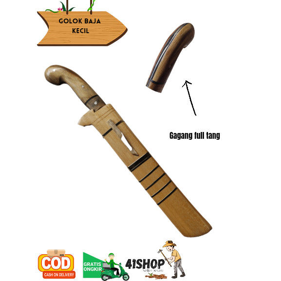 Golok Baja Kecil SFN - Golok Tanggung Gagang Fulltang Untuk Berkebun Tajam Siap Pakai