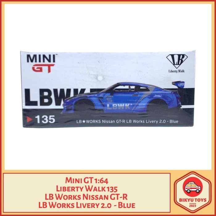 Mini GT 1:64 Liberty Walk 135 LB Works LBWK Nissan GTR R35 LB Works Livery 2.0 - Blue MiniGT