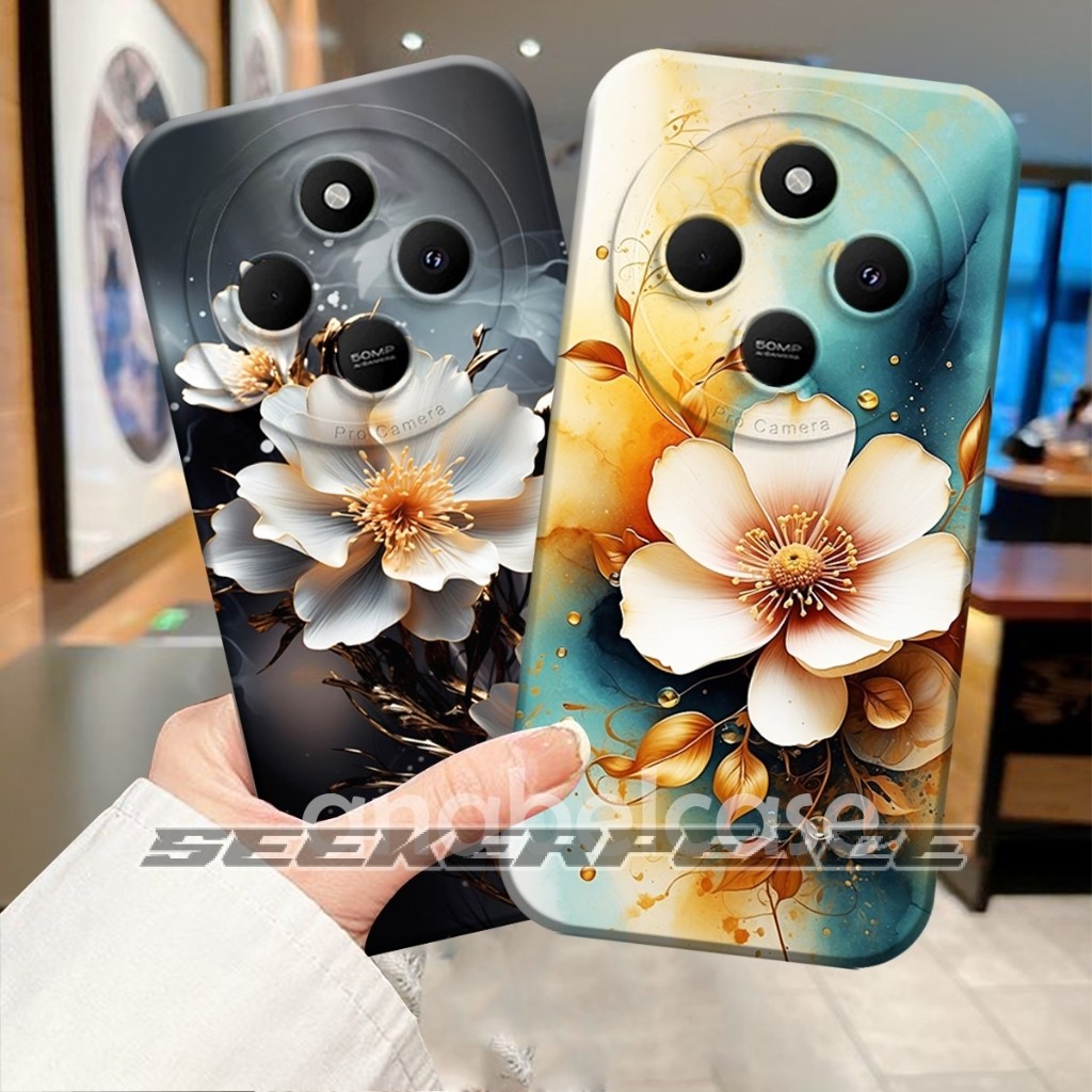 SOFTCASE REDMI 14c 4G 2024 13c 12c A3 9c 9a 10c 10a Poco c40 c65 TERBARU Motif Art Bunga Aesthetic -