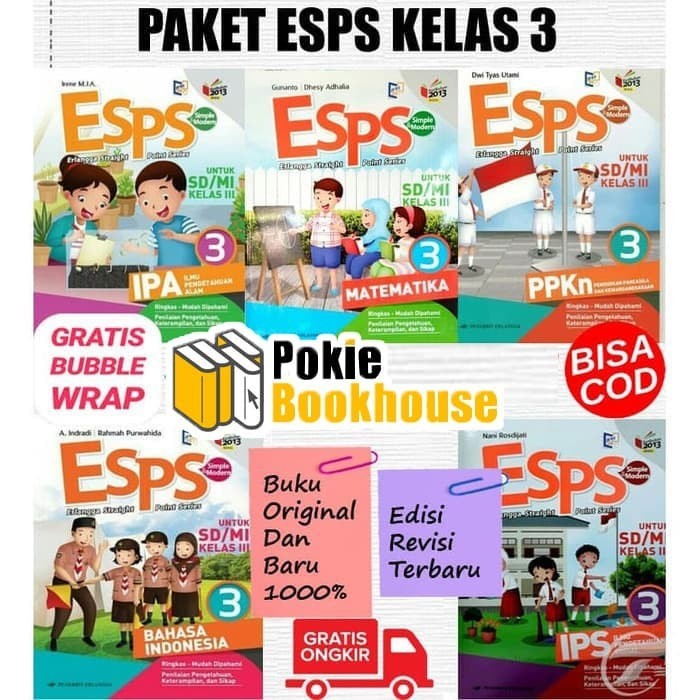 

BEST SELLER ORIGINAL PAKET ESPS KELAS 3 SD K13N ISI 5 BUKU ERLANGGA