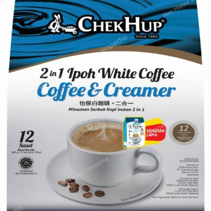 

READY STOCK!!! chek hup 2 in 1 ipoh white coffee kopi isi 15 sachet halal mui !! - 12 sachet