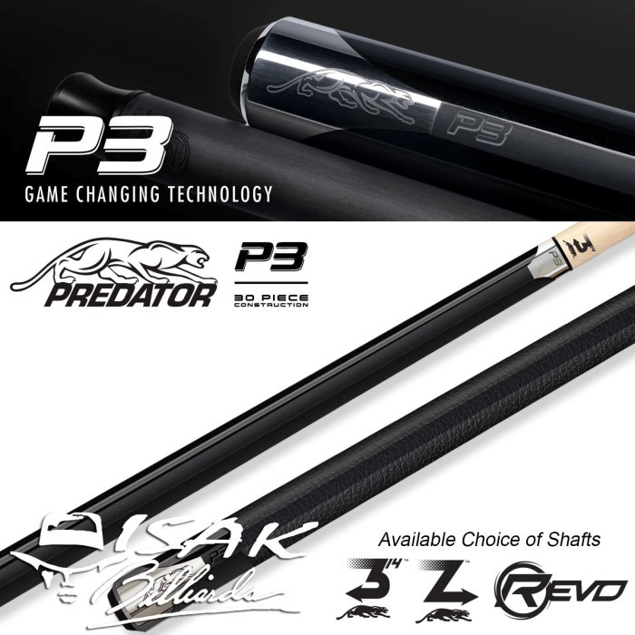 Predator P3BW - Leather Wrap - Billiard Cue Stick Stik Biliar Asli - 314-3