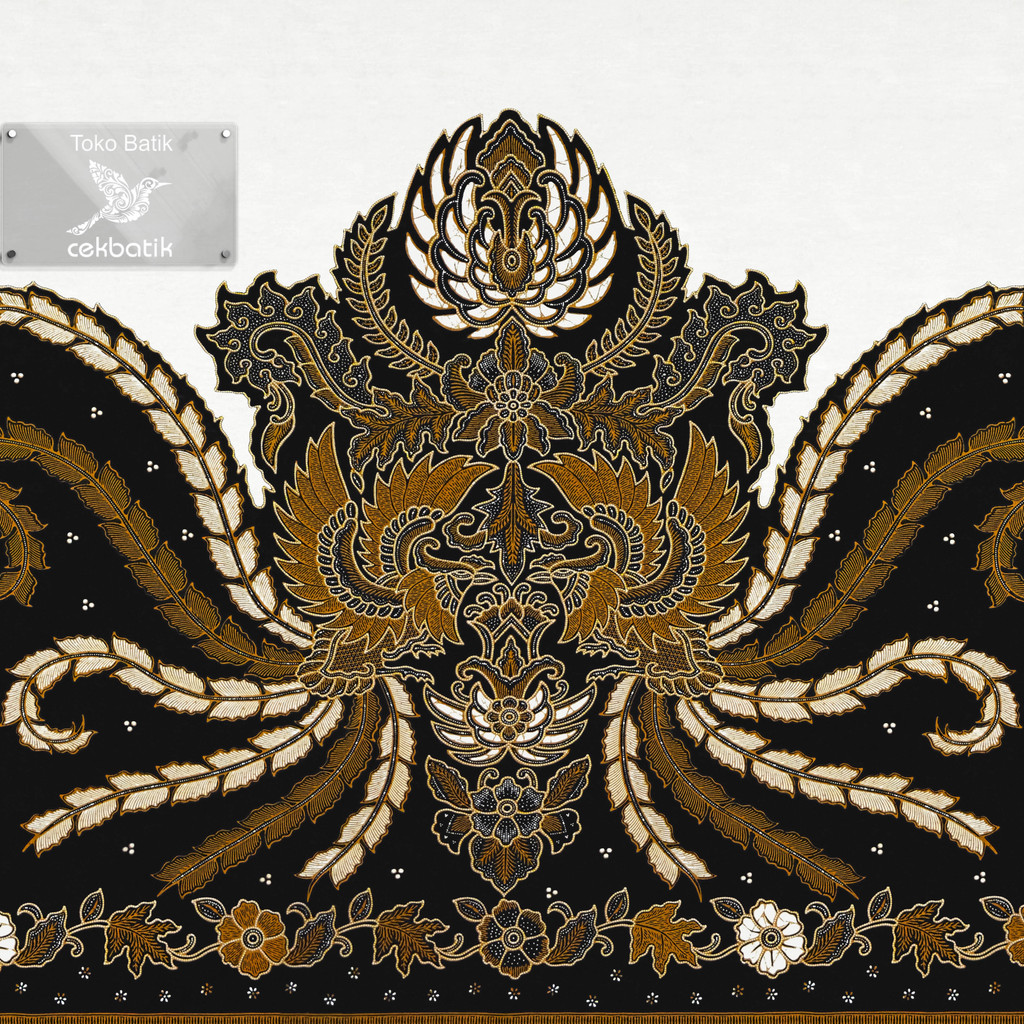 Kain Batik - Motif Burung Garuda Jawa Modern Spesial Ukuran Lebih Panjang (Putih)