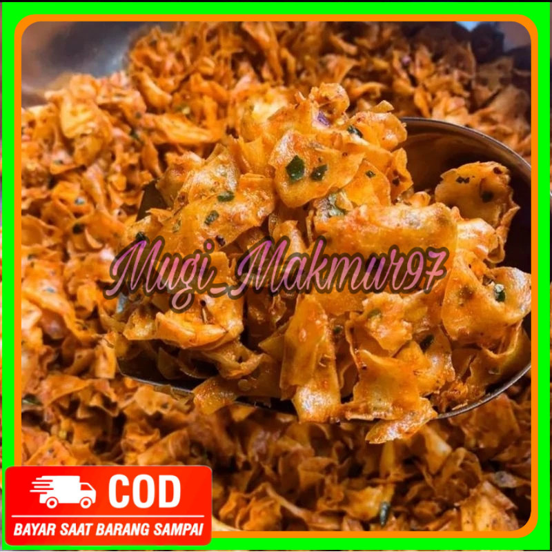 

1KG- KERIPIK SINGKONG KRIWIL PEDAS DAUN JERUK renyak tidak alot