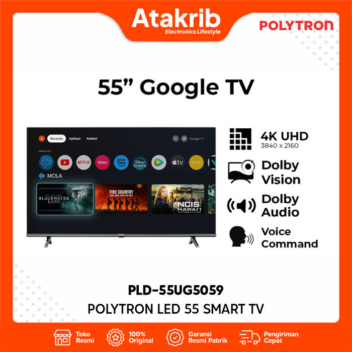 POLYTRON LED 55 PLD-55UG5059 4K UHD Smart Google TV