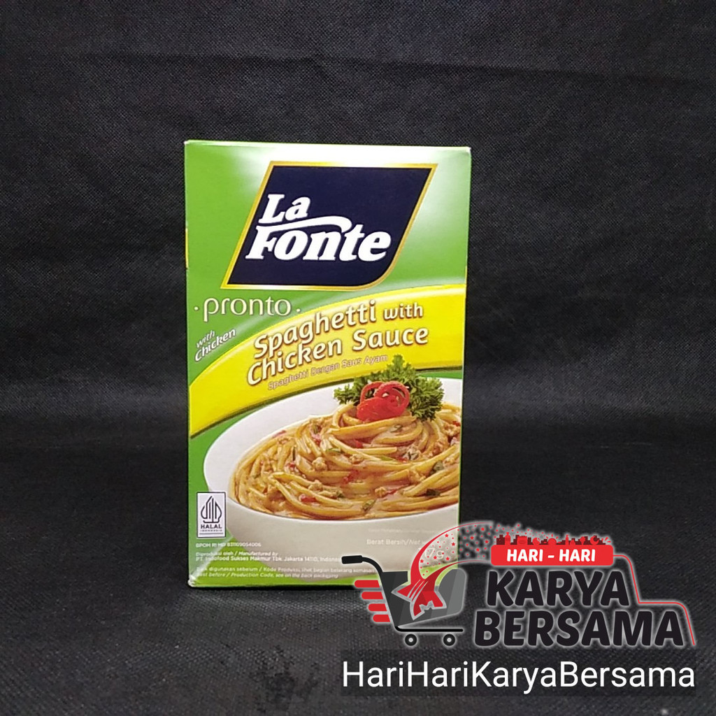 

SAUS SPAGHETTI INSTANT LA FONTE PRONTO SPAGHETTI CHICKEN SAUCE 117GR