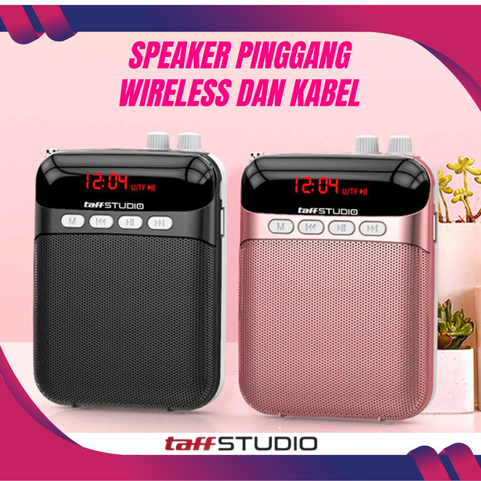 Speaker Pinggang Portable TaffSTUDIO Tour Guide Bluetooth Dengan Mic Bando