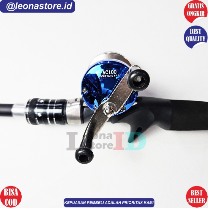 1 Set Alat Pancing Mini Trolling Baitcasting 8-16 Lbs