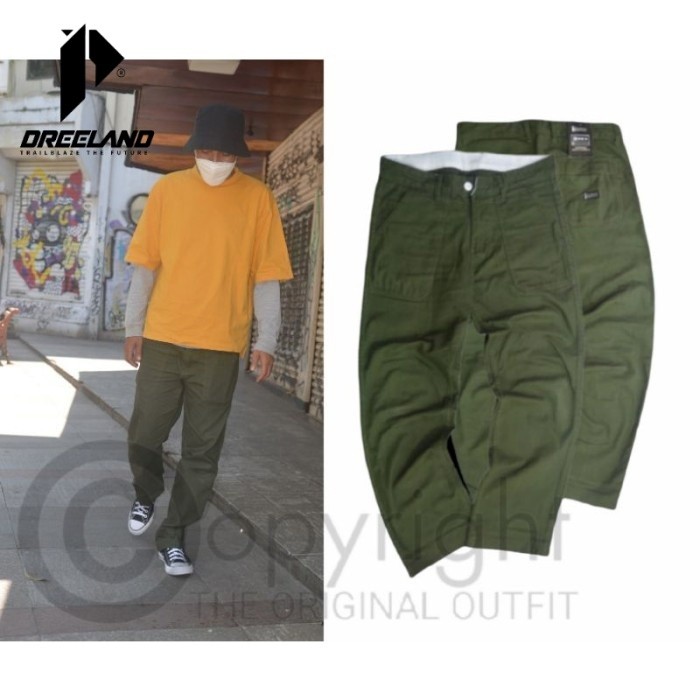 DREELAND Celana Fatique Army Fatigue pant Celana Chino Oversize