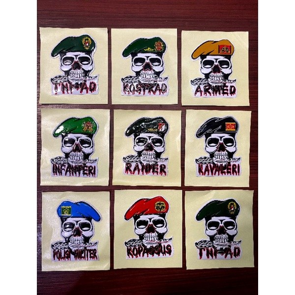stiker timbul TNI AD BARET - PM - ARMED - KOPASSUS
