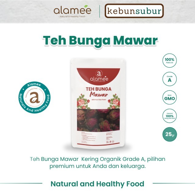 

ALAMEE Rose Tea Teh Bunga Mawar Organik Kering Dried Flower 25gr Premium kebunsubur