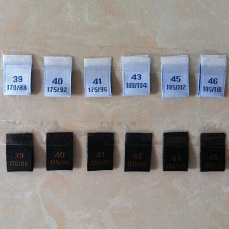 

2000PCS Custom Garment neck white size label Flag labels folded woven Labels