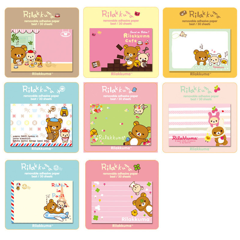 

1 Pcs Adhesive Rilakkuma Stickers Molang Cartoon Kawaii Cute Memo Pad Sticky Notes Girl Office School Supply Stationery Notepad