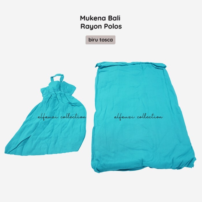 mukena katun umroh dewasa terbaru Bali polos - Biru Tosca